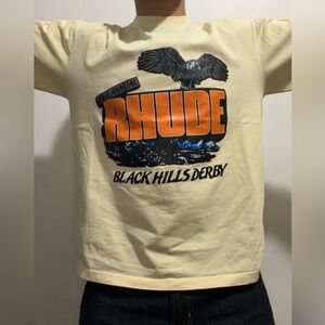 Rhude Kids Cream Short-Sleeve Graphic Tee with Orange Logo